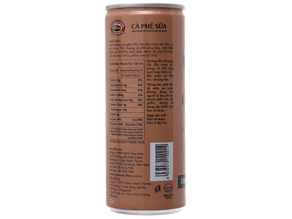 [Thùng 24 Lon] Cà Phê SỮA Highlands Coffee - 235ml