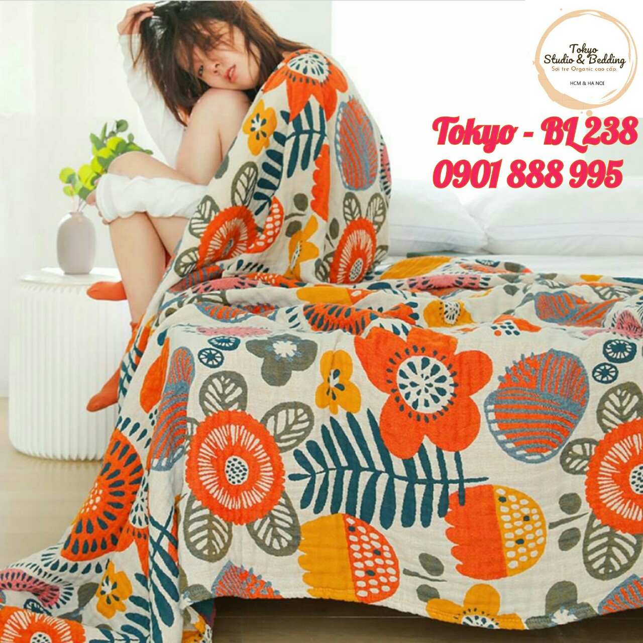 A28_Chăn Xô Organic Cotton Dòng Cao Cấp
