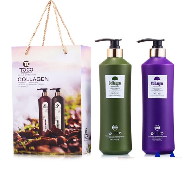 Bộ Dầu Gội  Xả Toco Collagen Kích Thích Mọc Tóc 785ml X 2