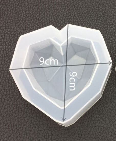 Khuôn silicon trái tim bề mặt diamond đổ resin