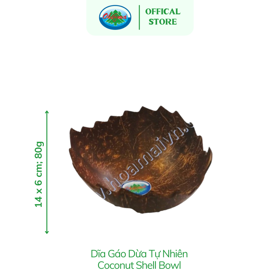 Chén Gáo Dừa Ohiama Coconut Shell Bowl | Dụng Cụ Bàn Ăn, Đồ Thủ Công, Mỹ Nghệ Dừa, Hàng VNXK