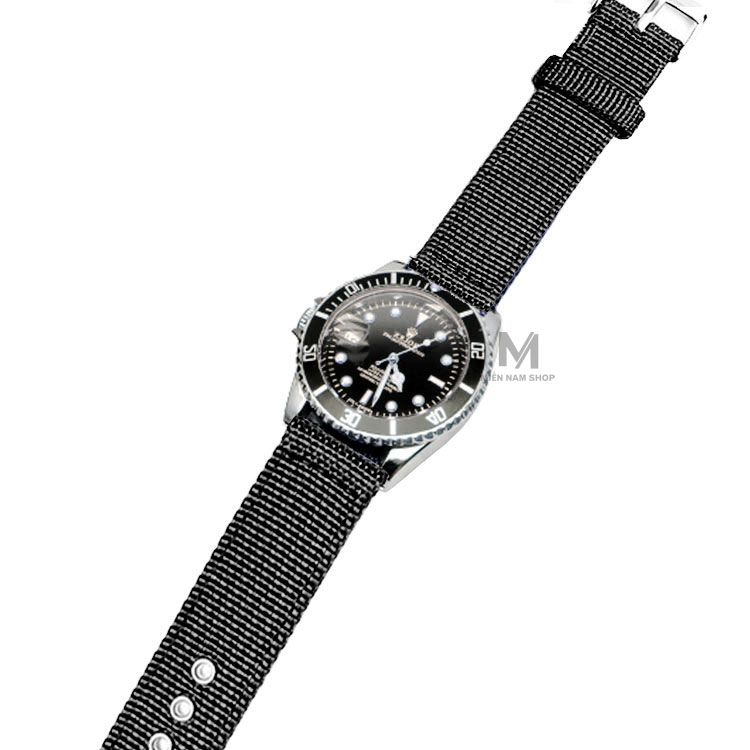 Dây đồng hồ quân độ'i dây dù size 20mm MNS004  (Đen)