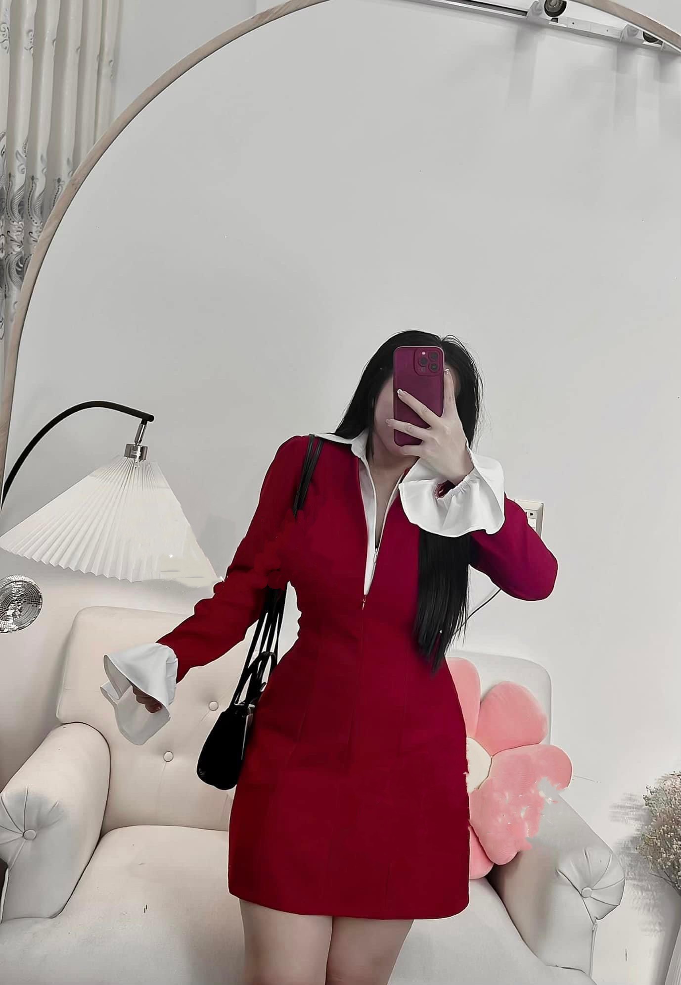 ĐẦM PHỐI CỔ SƠ MI TAY DÀI XÒE SANG CHẢNH ( H.O.U.T )