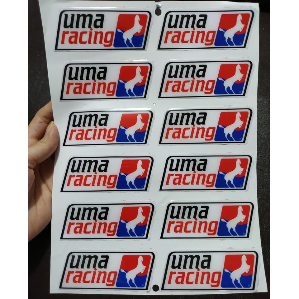 Ddxm-v12-19 tem nổi uma racing, decal trang trí xe, tem dán xe máy, stick nổi