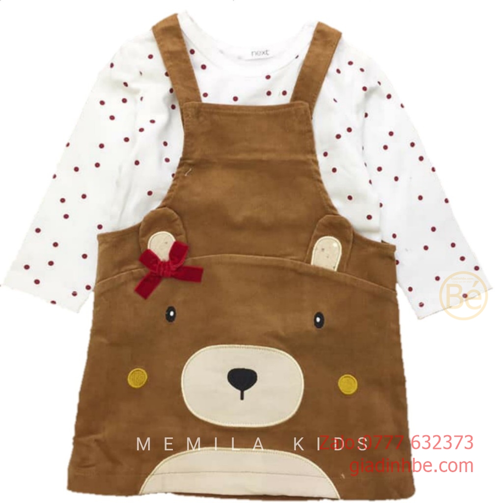 12m-6y set next yếm gấu & áo bé gái - 64107