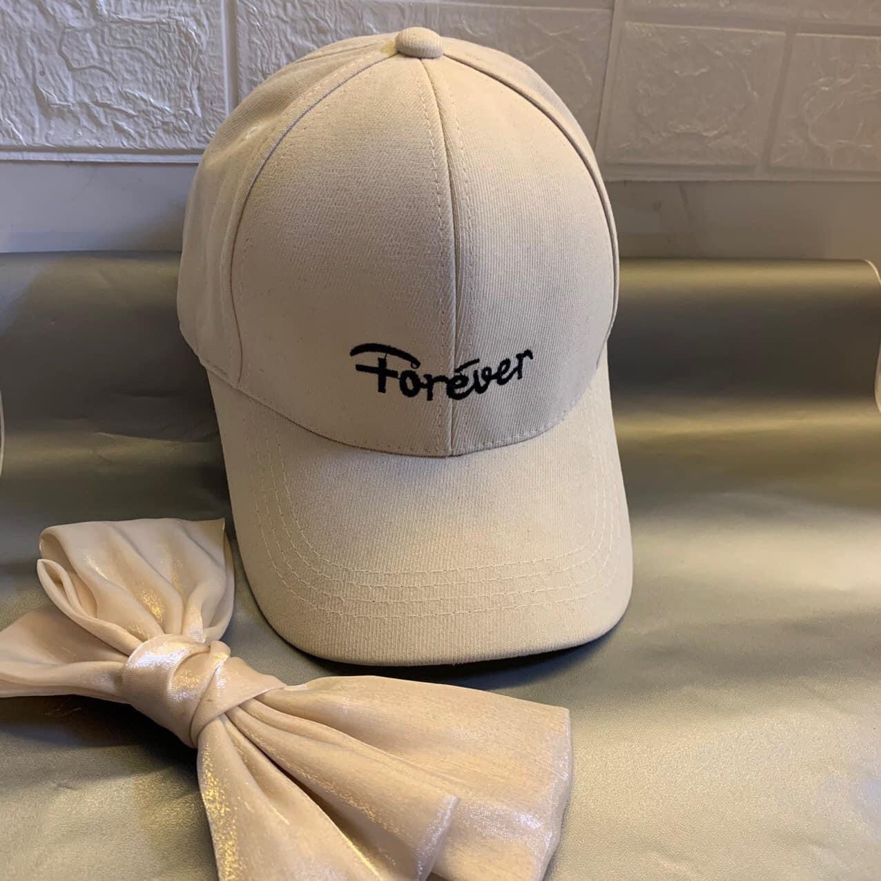 Nón kết, mũ lưỡi trai thêu chữ Forever vải NHUNG phong cách Ulzzang form unisex nam nữ