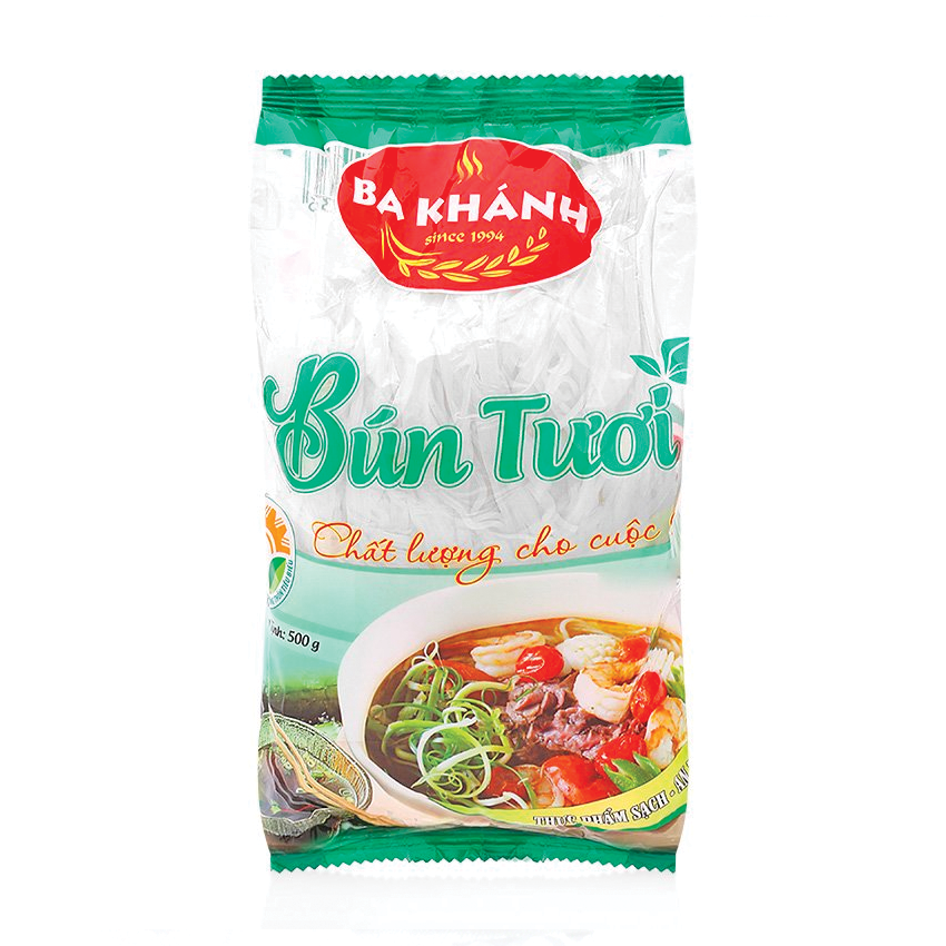 Bún Tươi Sợi Nhỏ Ba Khánh - Túi 500Gr