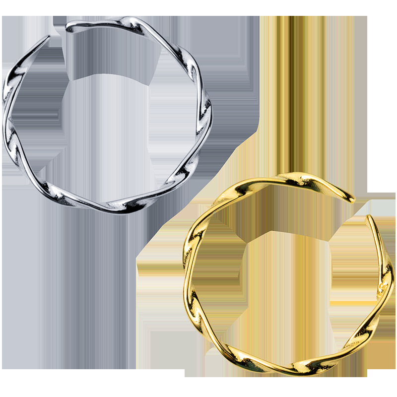 Nhẫn Bạc Nữ tròn trơn dạng xoăn dễ thương - N2627 - Bảo Ngọc Jewelry