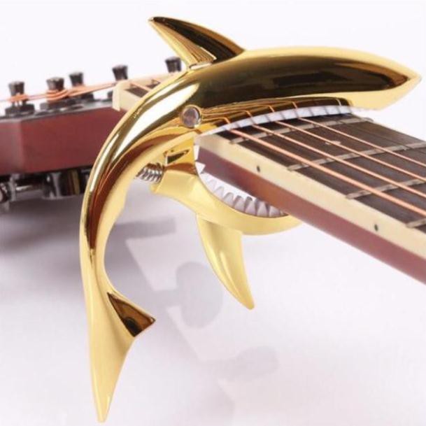 [HCM]Capo cá mập cho đàn Guitar (vàng/bạc) tặng bao đựng - HappyLive Shop