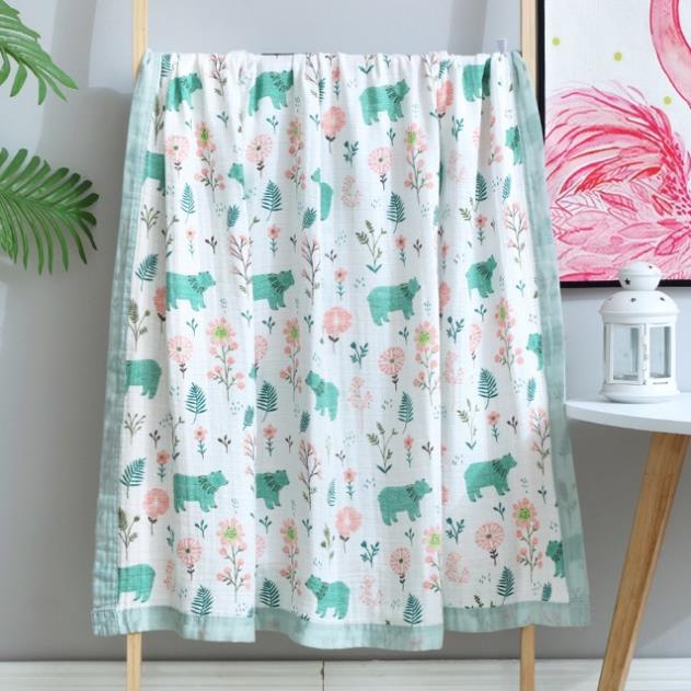 Chăn sợi tre 4 lớp bo viền 110*120CM