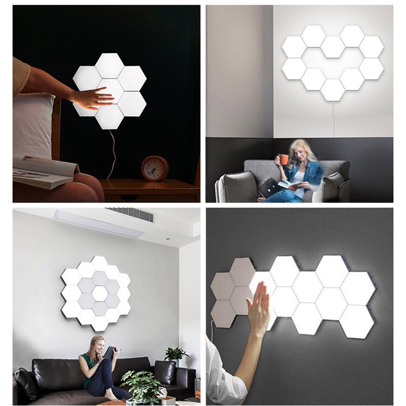 Đèn Led Tổ Ong Lục Giác Dán Tường Chạm Cảm Ứng
