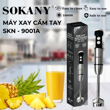 Máy xay cầm tay Sokany SKN-9001A (4 lưỡi dao) công suất 1000W đa năng dễ sử dụng xay cháo ăn dặm cho bé