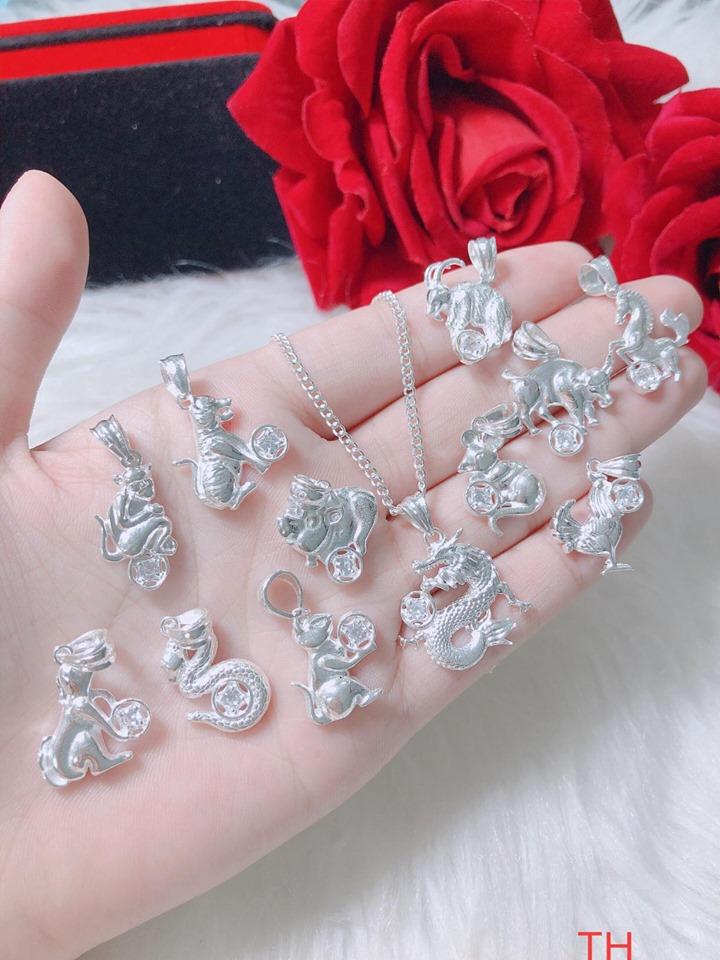 Mặt dây chuyền bạc Con Dê trong 12 con giáp (không dây)
