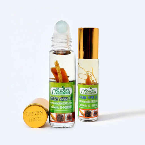 Combo 2 chai Dầu gió Thái lăn sâm thảo dược Green Herb Oil 8cc