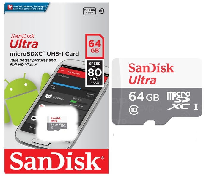 Thẻ nhớ Sandisk Micro SDXC Ultra 64GB (80MB/s)