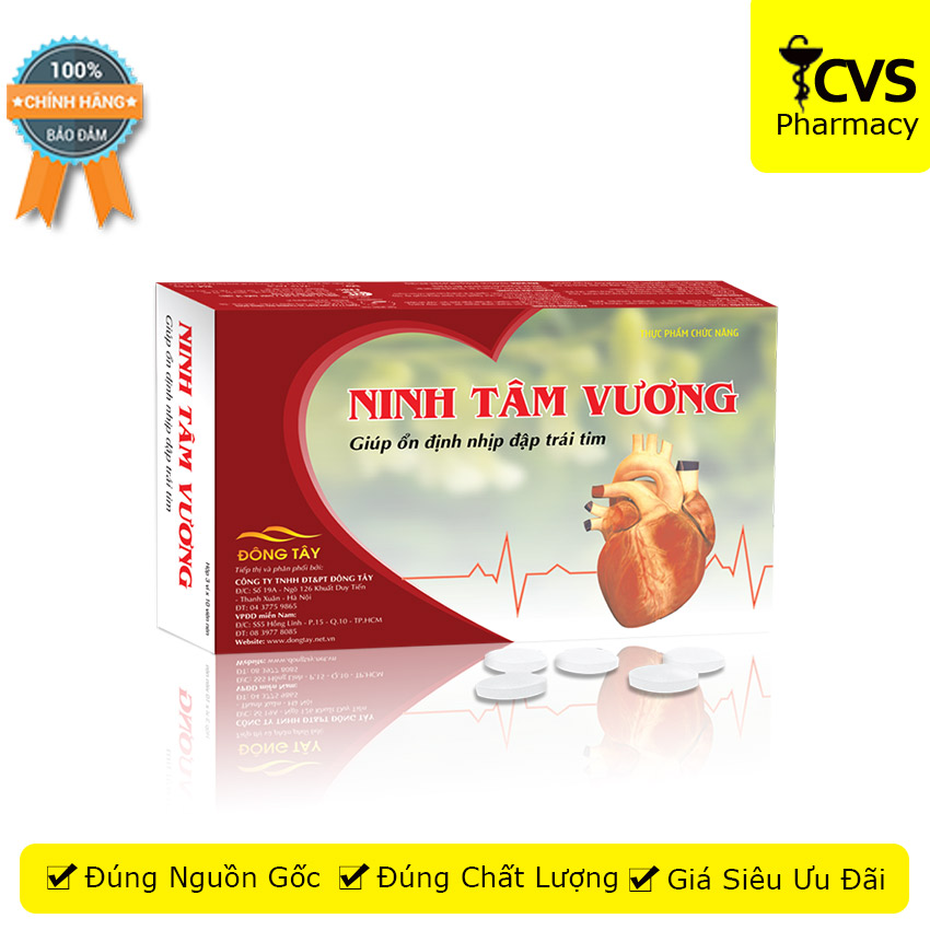 [HCM]2 hộp Ninh Tâm Vương - Ổn Định Nhịp Tim Hộp 30 viên