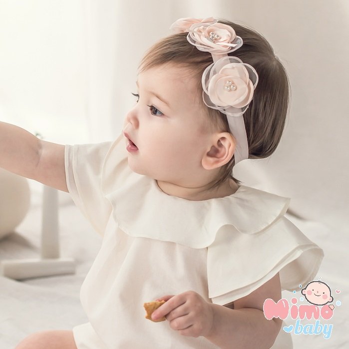 Băng đô cho bé , băng đô hoa hồng cho bé Mimo BD01