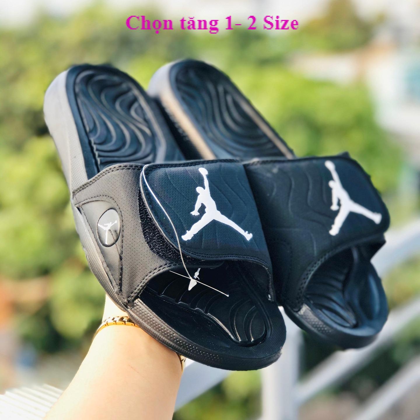 Dép Quai Ngang Nam JD hydro 4 TẶNG VỚ Cao Cấp Nhung  Đen Logo Trắng