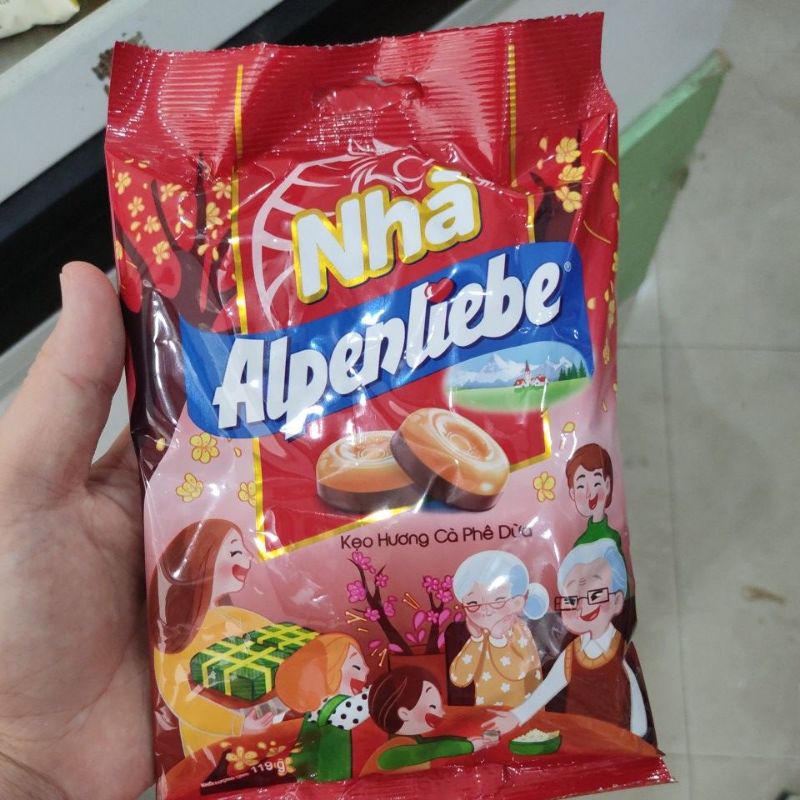 Kẹo alpenliebe trà bưởi mật ong và vị hồng trà sữa / cà phê dừa gói 119g/329g
