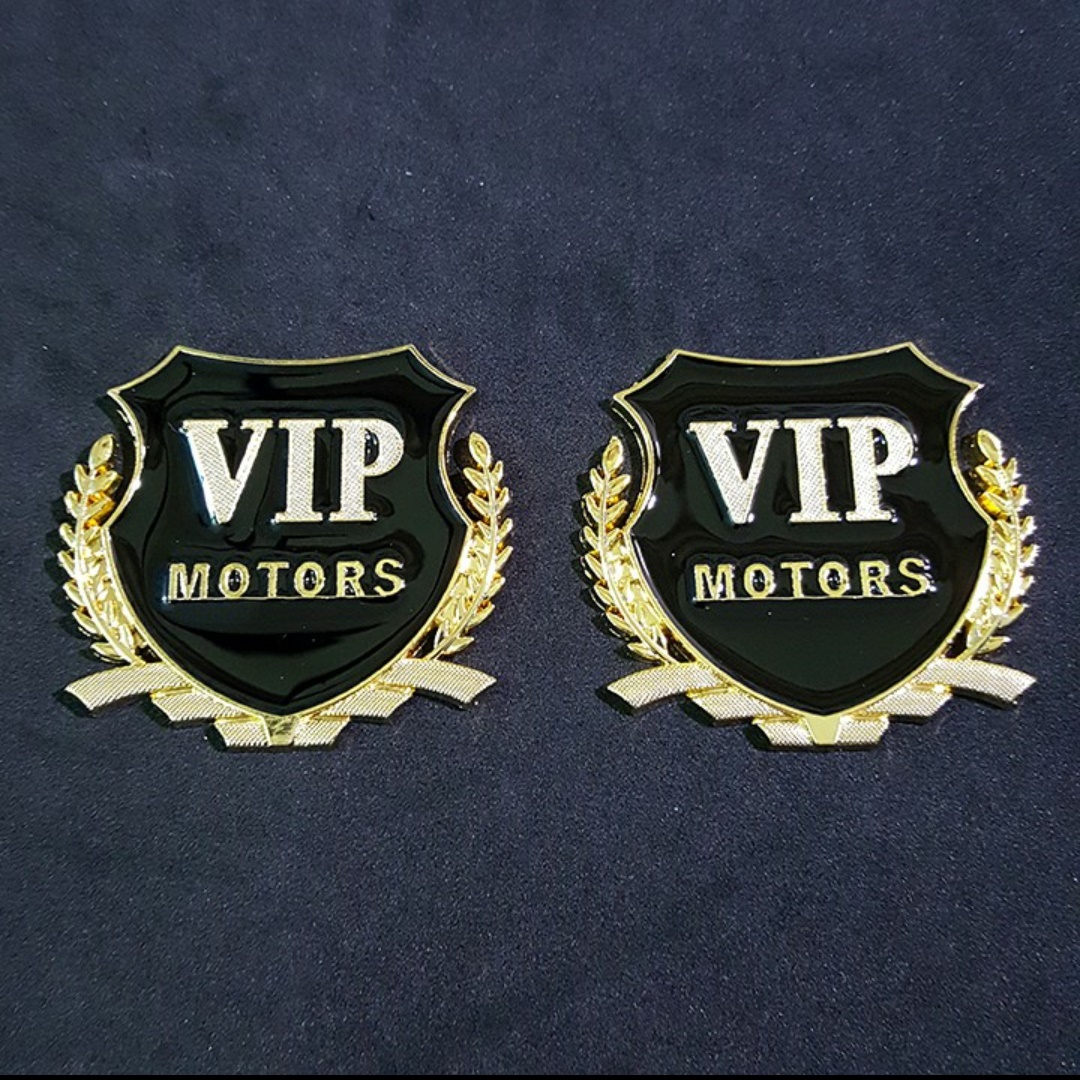 Logo Bông Lúa Huy Hiệu Vip Motors Dán Ô Tô, Xe Máy