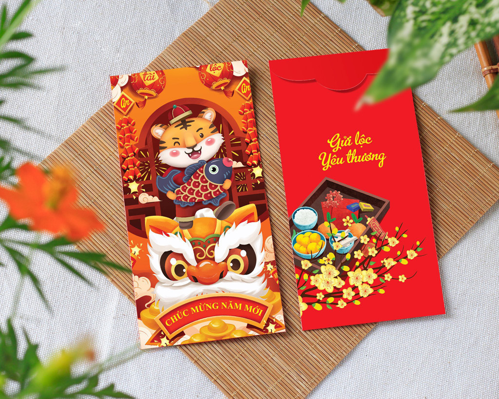 Combo 100 Bao lì xì tết NHÂM DẦN 2022 - Nhiều Mẫu Cực Đẹp