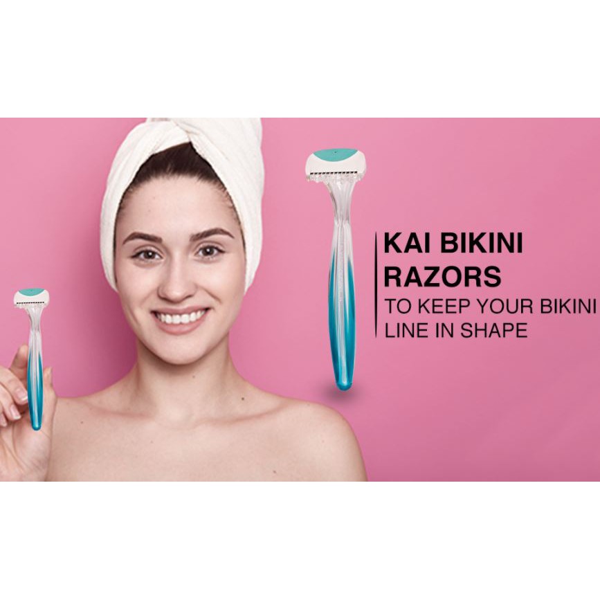 [SET 2 DAO CẠO] Dao Cạo Bikini Thân Nhựa Kai Bikini Line Razor (che tên sản phẩm khi giao hàng)