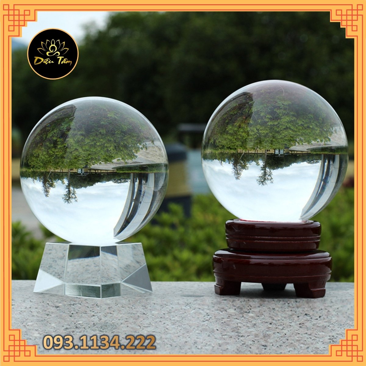 Sphere feng shui crystal white in