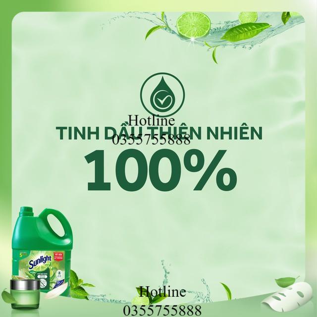 Nước rửa chén Sunlight Matcha Trà Nhật chai 3.6kg
