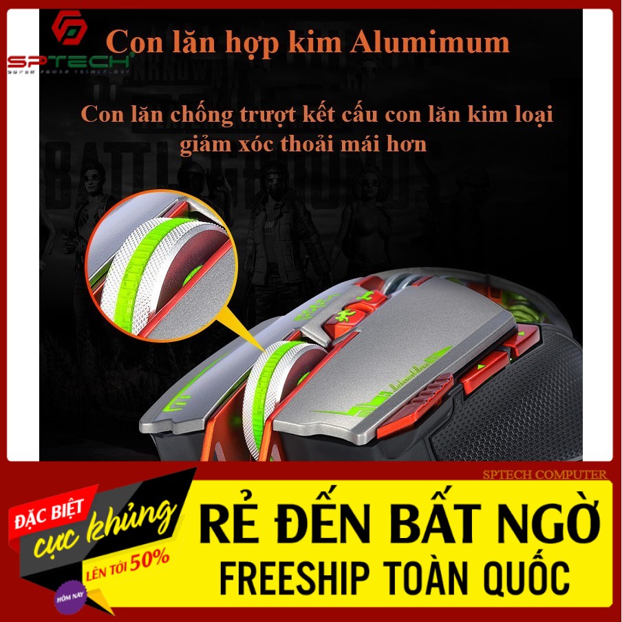 Chuột Gaming Dây 💎𝓕𝓡𝓔𝓔𝓢𝓗𝓘𝓟💎 Mouse Có Dây Gaming T-Wolf V9 (BH 12 Tháng) SPTECH COMPUTER