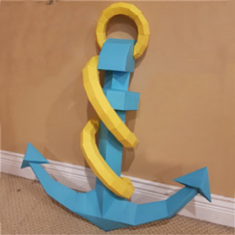 Mô hình giấy 3D  treo tường Mỏ neo (70x60x16cm)