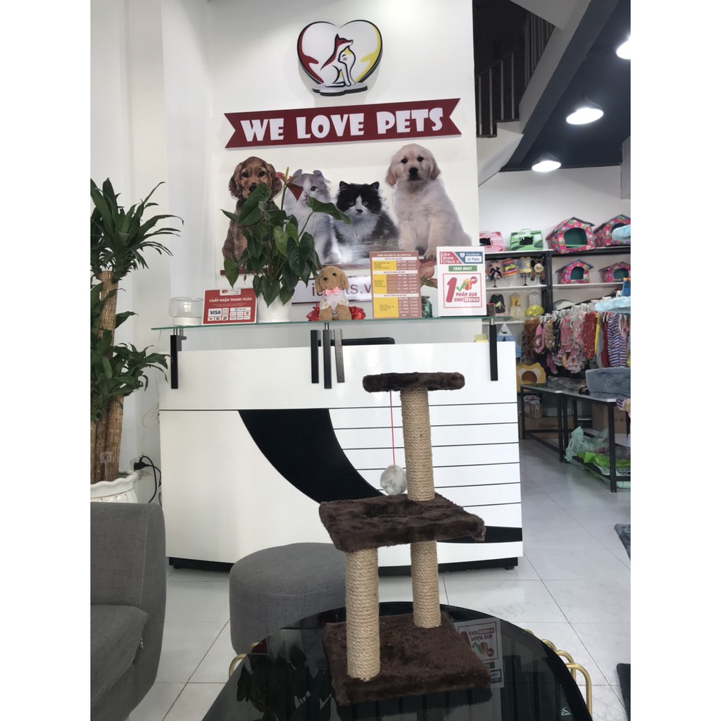 Trụ cào móng mèo 2 tầng kèm chuột (Ảnh tự chụp tại shop)