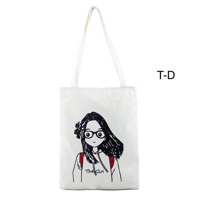 Túi vải cô gái cài nơ tdu0919