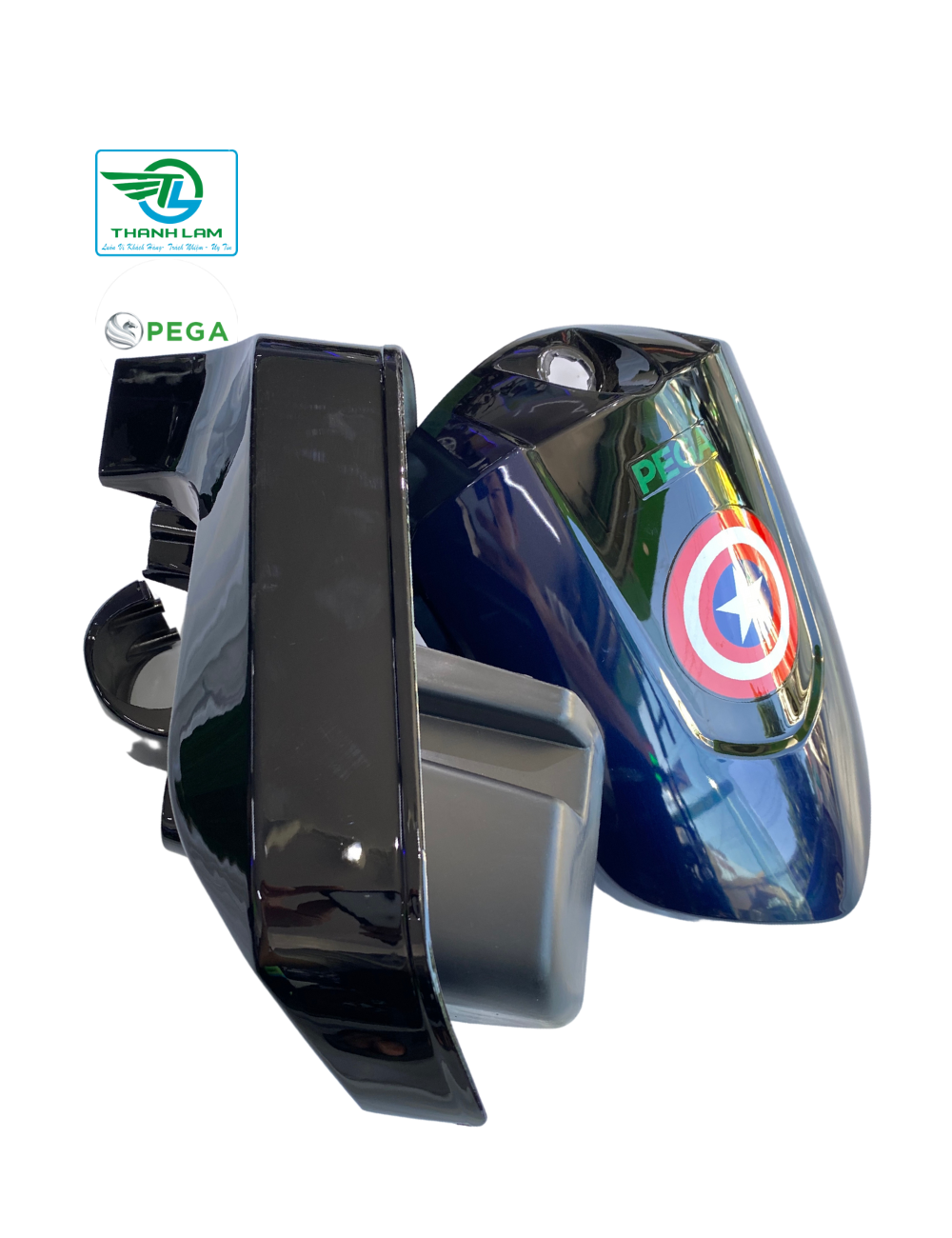 Bộ Cốp trước Cap A Pega- Chính hãng, Mặt nạ trước và nhựa ốp sau xe đạp điện HKbike