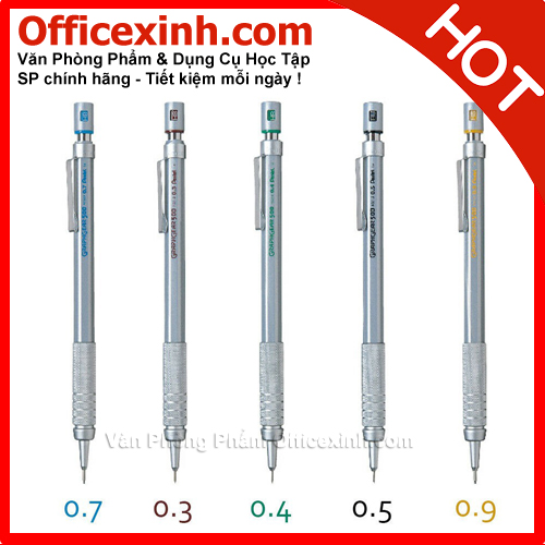 Bút chì bấm Pentel Graphgear 500 0.3mm [Tặng ruột chì 0.3]