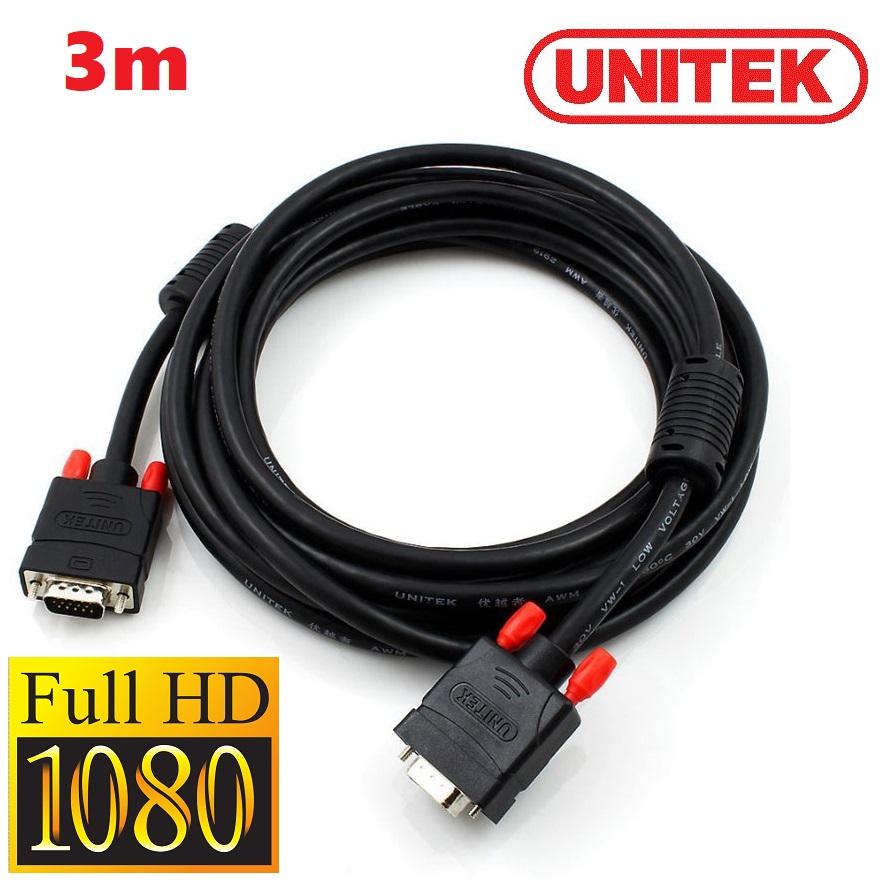 Dây cáp 2 đầu vga unitek 3m - dây vga 2 đầu unitek 3m - cáp vga 2 đầu unitek 3m