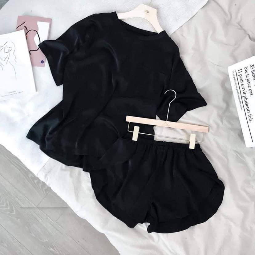 Bộ ngủ lụa ngọc trai Nacy cao cấp ⚡️FREE SHIP⚡️bộ đùi lụa