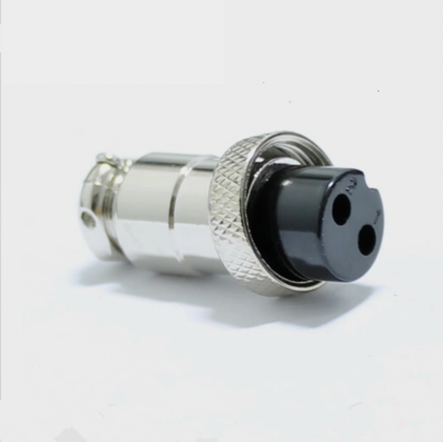 Giắc 2 chân cò máy hàn tig - bộ jack gx16-2p vỏ inox