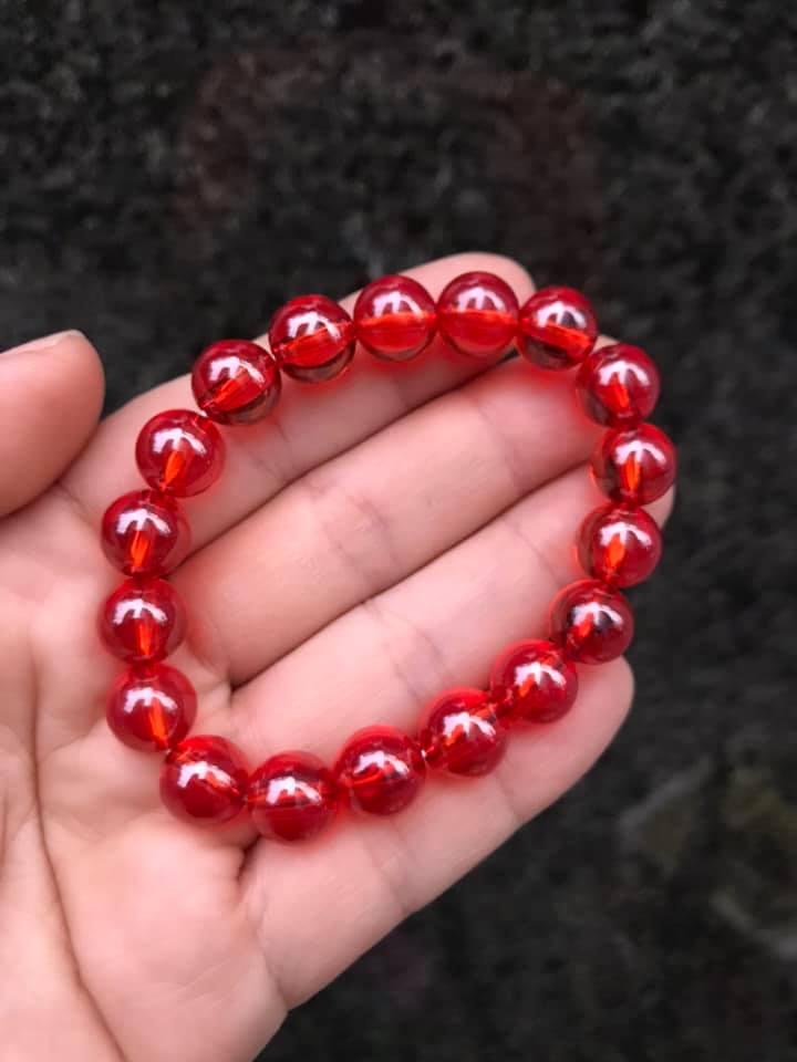 [HCM]VÒNG TAY ĐÁ TOPAZ ĐỎ THIÊN NHIÊN - 10LY