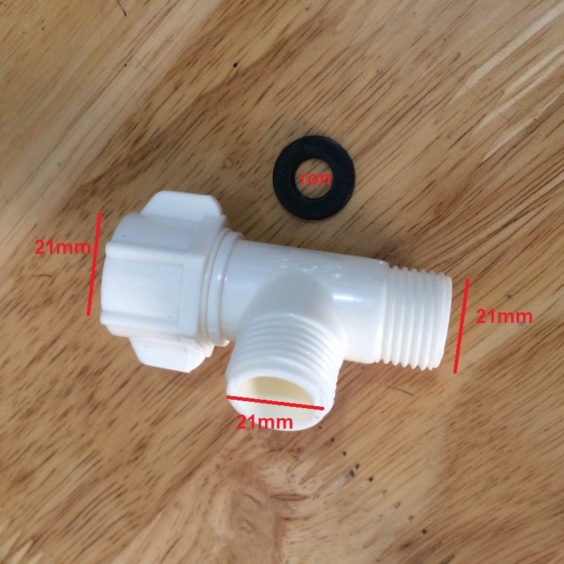 ĐẦU NỐI T NHỰA TRẮNG REN 21mm CHIA 1 RA 2 ĐƯỜNG NỐI REN 21mm. TH 746