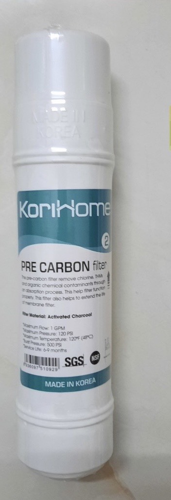 Lõi Lọc Nước Số 2 Korihome - Pre Carbon Cao Cấp – Nhập Khẩu Hàn Quốc, Khử Mùi & Loại Bỏ Hóa Chất Độc Hại