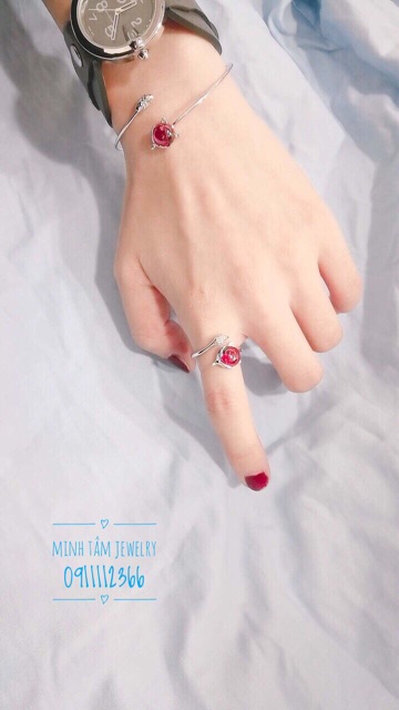 Nhẫn hồ ly bạc S925 nhiều màu