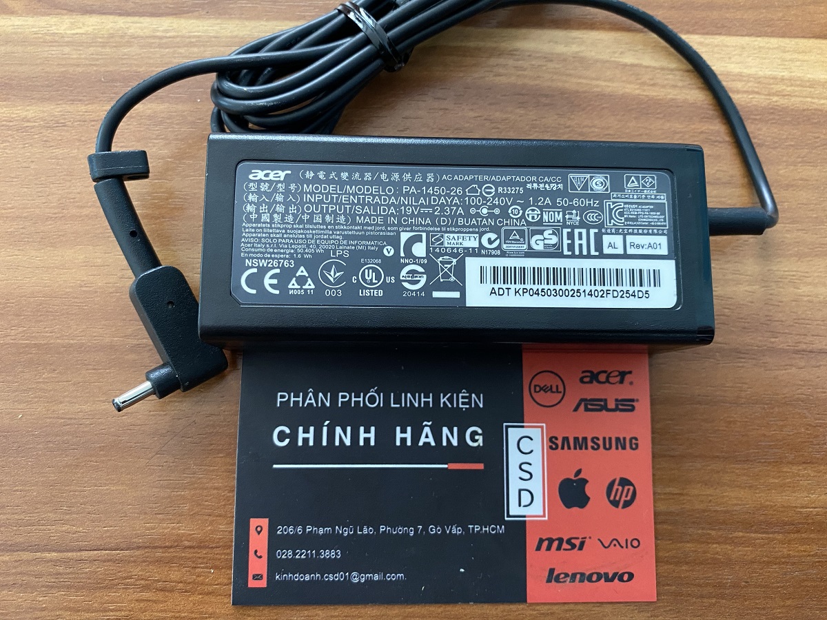 [HCM]Sạc cho Laptop Acer Swift 3 SF315-51 SF315-51G 19.5v-2.37A Hàng Full Box