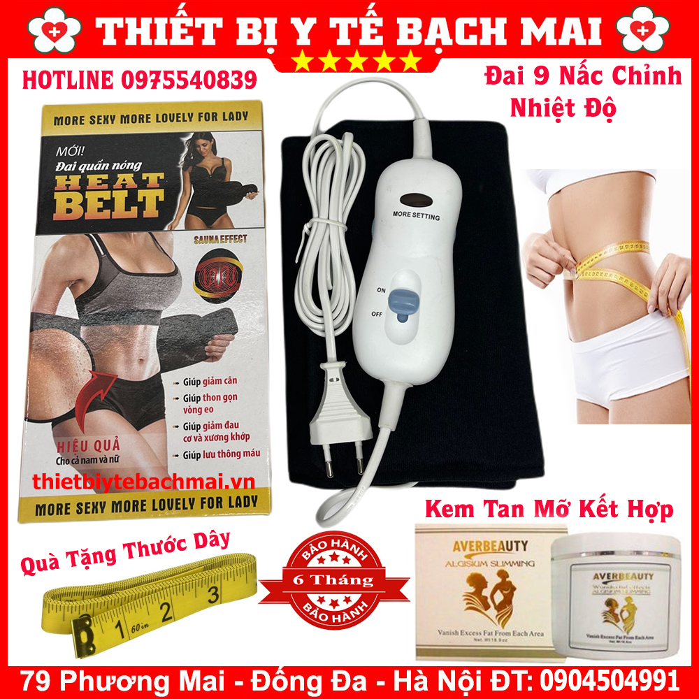 [Tặng Thước Dây] Đai Quấn Nóng Heating Pad Giảm Mỡ Bụng Đùi Đơn Đôi Mẫu Mới 2019 [Điều Chỉnh 9 Cấp Nhiệt]