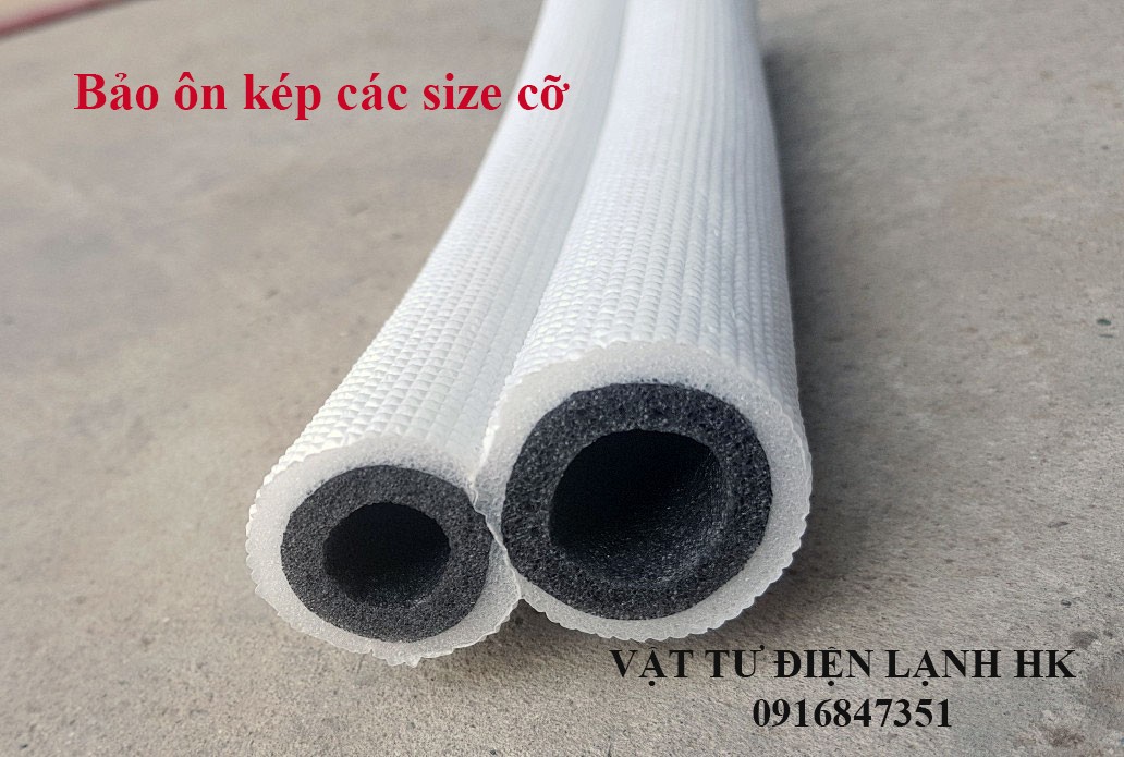 Ống bảo ôn kép lắp điều hòa máy lạnh các size cỡ