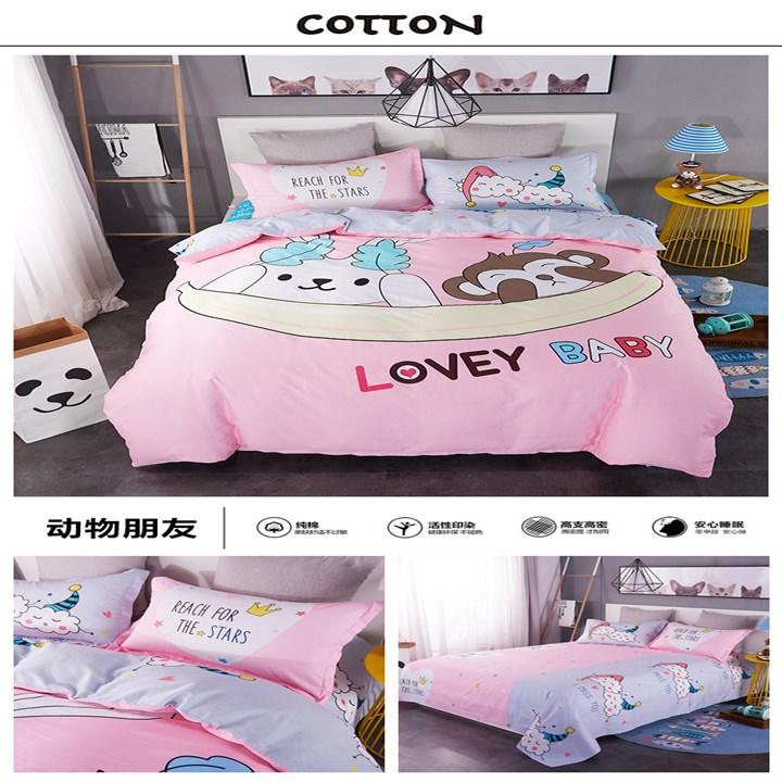 Bộ chăn ga gối cotton 3D cho bé mẫu 24