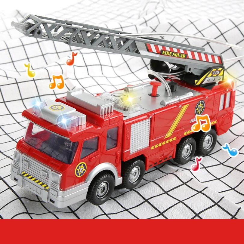 Xe cứu hỏa mini đồ chơi trẻ em xe ô tô chạy pin AA có âm thanh và đèn