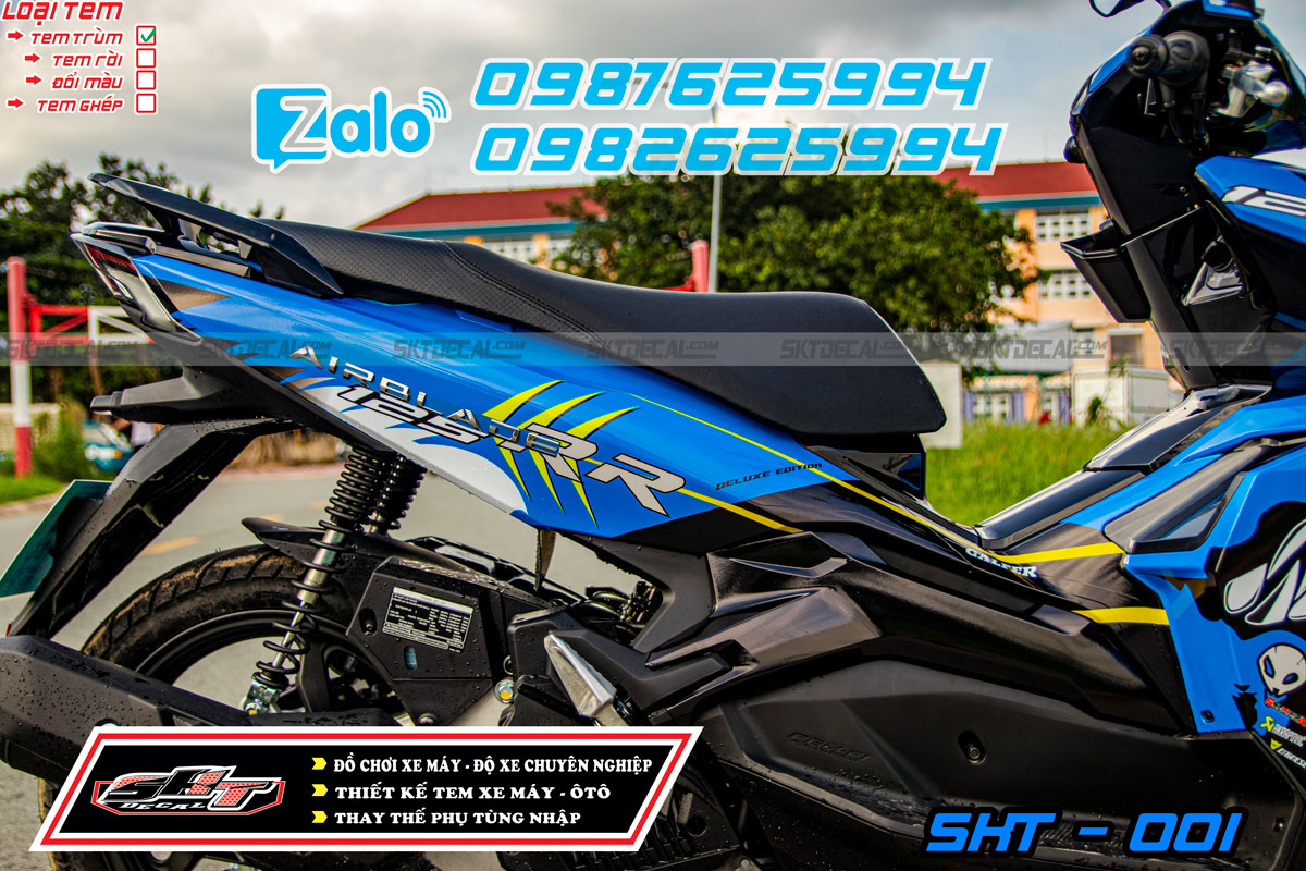 tem trùm airblade 2020 xanh đen cá mập