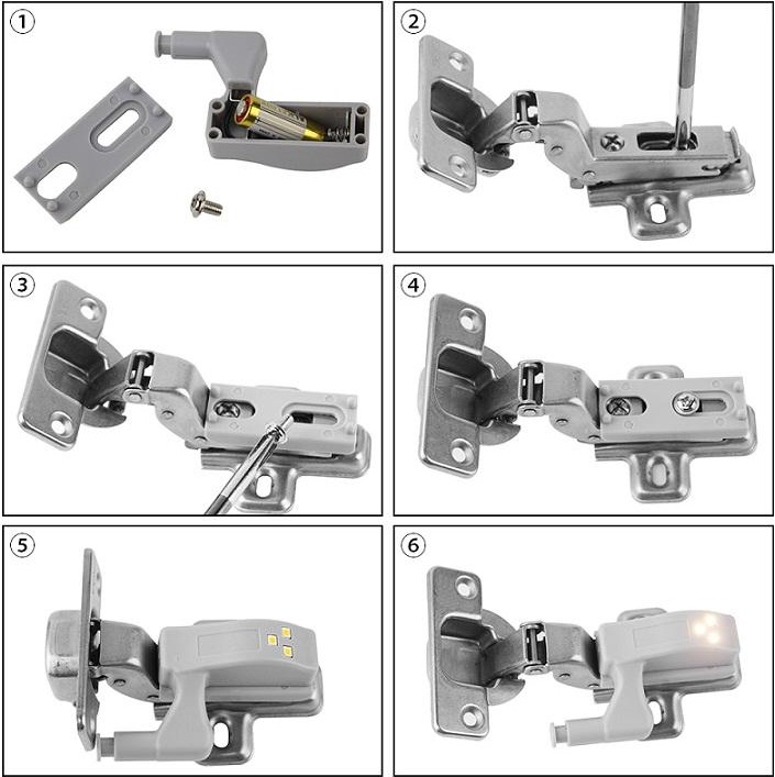 Đèn led gắn bản lề tủ quần áo