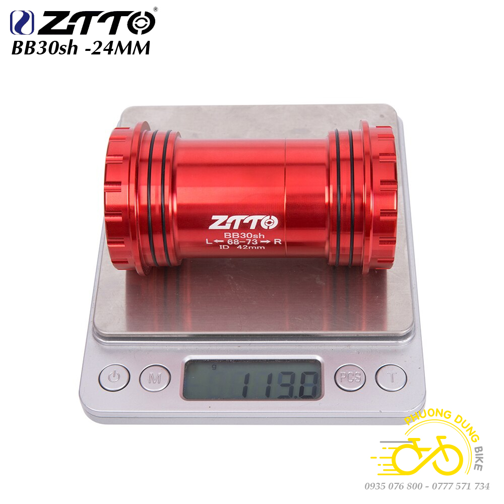 Trục giữa cốt rỗng xe đạp ZiTTO BB30sh 24mm (BB ép Kiểu vặn - Vòng bi Ceramic)
