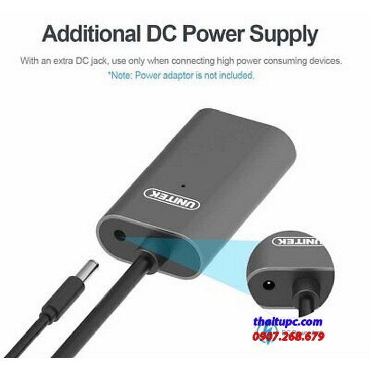 Cáp Type C (dương) nối dài sang Type C (âm) Unitek 5m (U305AGY)